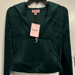 NWT! Juicy Couture Velour Pine Green Track Suit sweatsuit women’s size SMALL